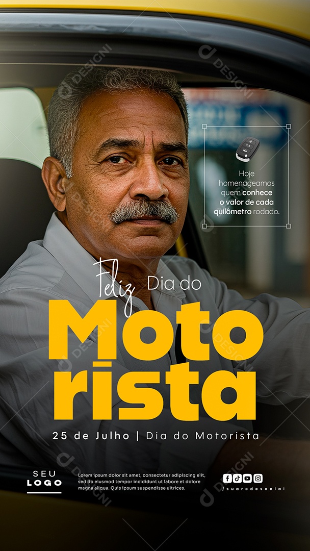 Story Feliz Dia do Motorista 25 de Julho Social Media PSD Editável