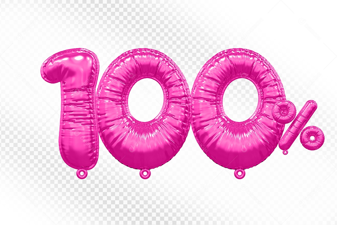 Balão Rosa 6% Desconto Elemento 3D Para Composição PSD
