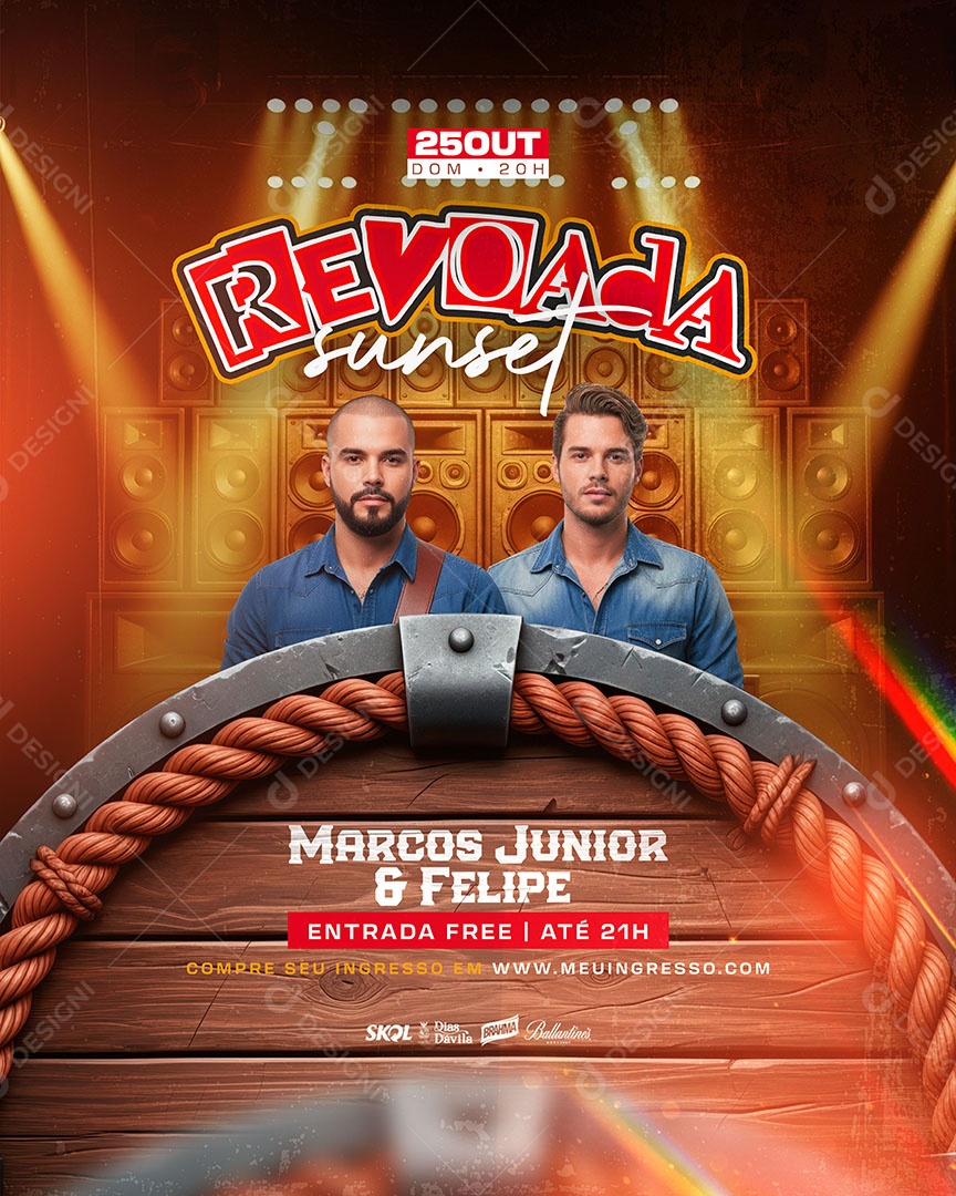 Flyer Show Revoada Sunset Social Media PSD Editável