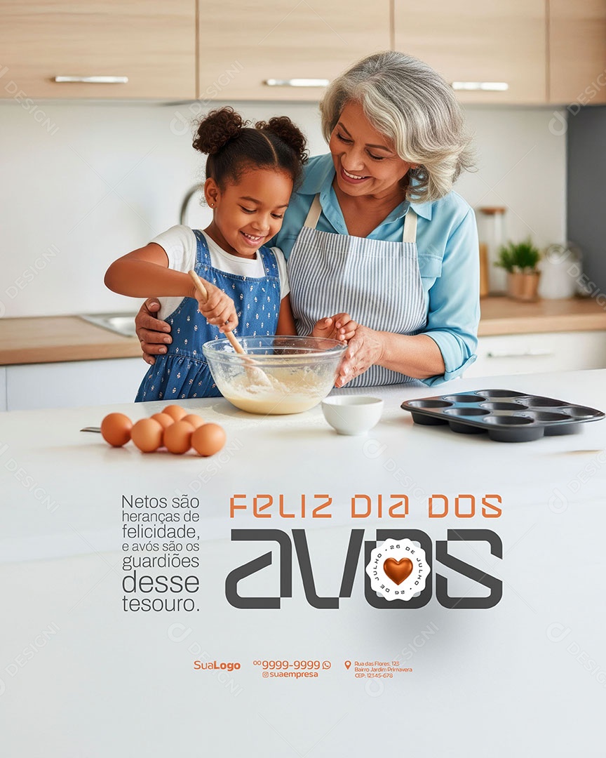 Feliz Dia dos Avós 26 de Julho Social Media PSD Editável