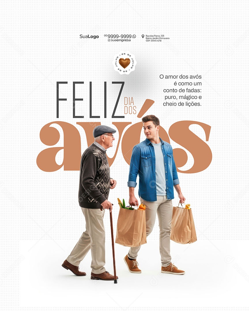 Feliz Dia dos Avós 26 de Julho Social Media PSD Editável