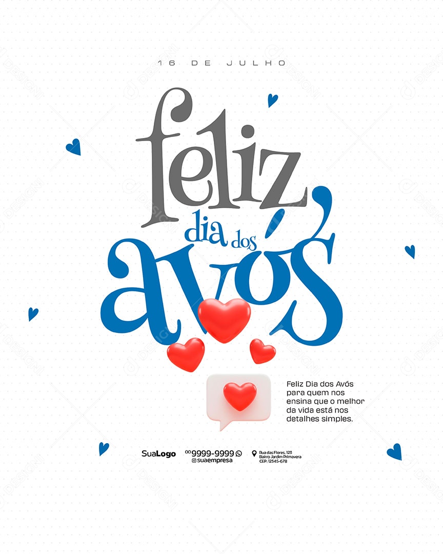 Feliz Dia dos Avós 26 de Julho Social Media PSD Editável