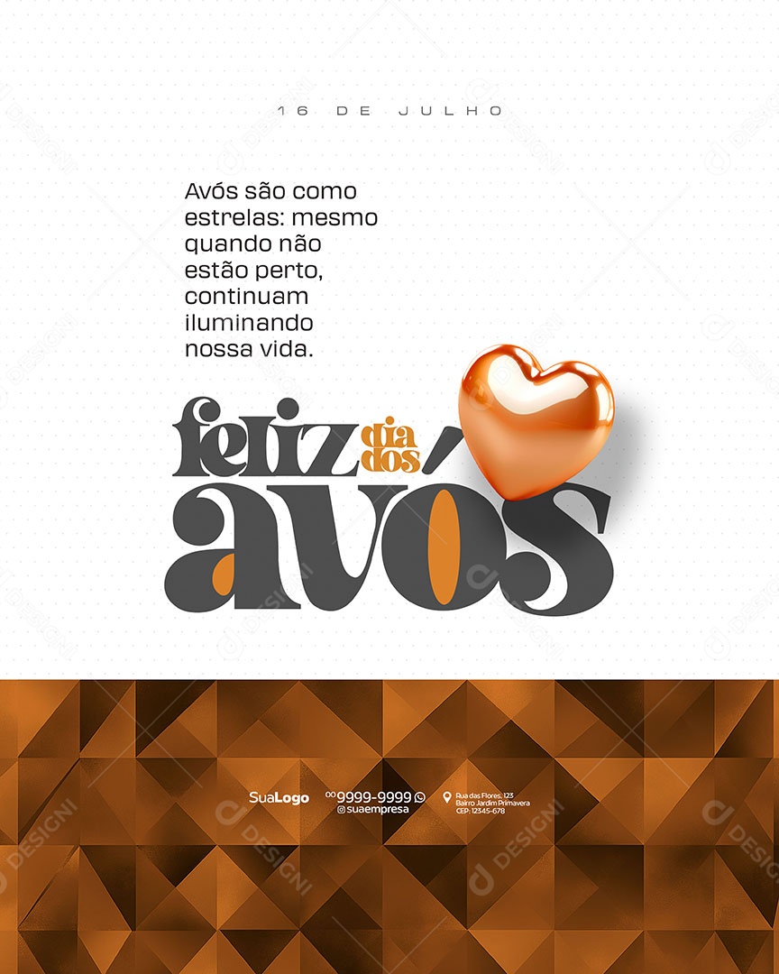 Feliz Dia dos Avós 26 de Julho Social Media PSD Editável
