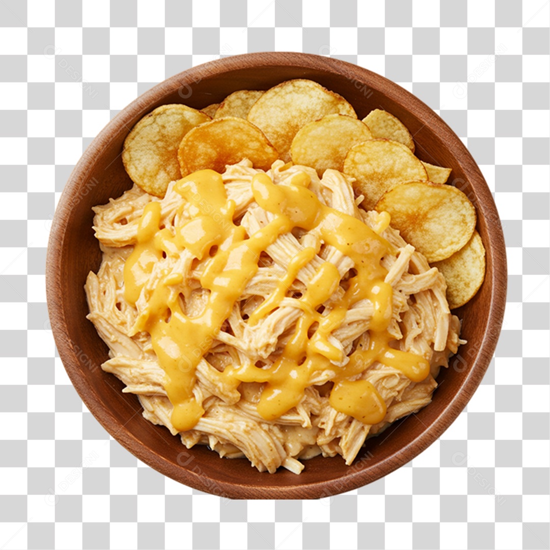 Porção de Batatas Fritas Frango PNG Transparente