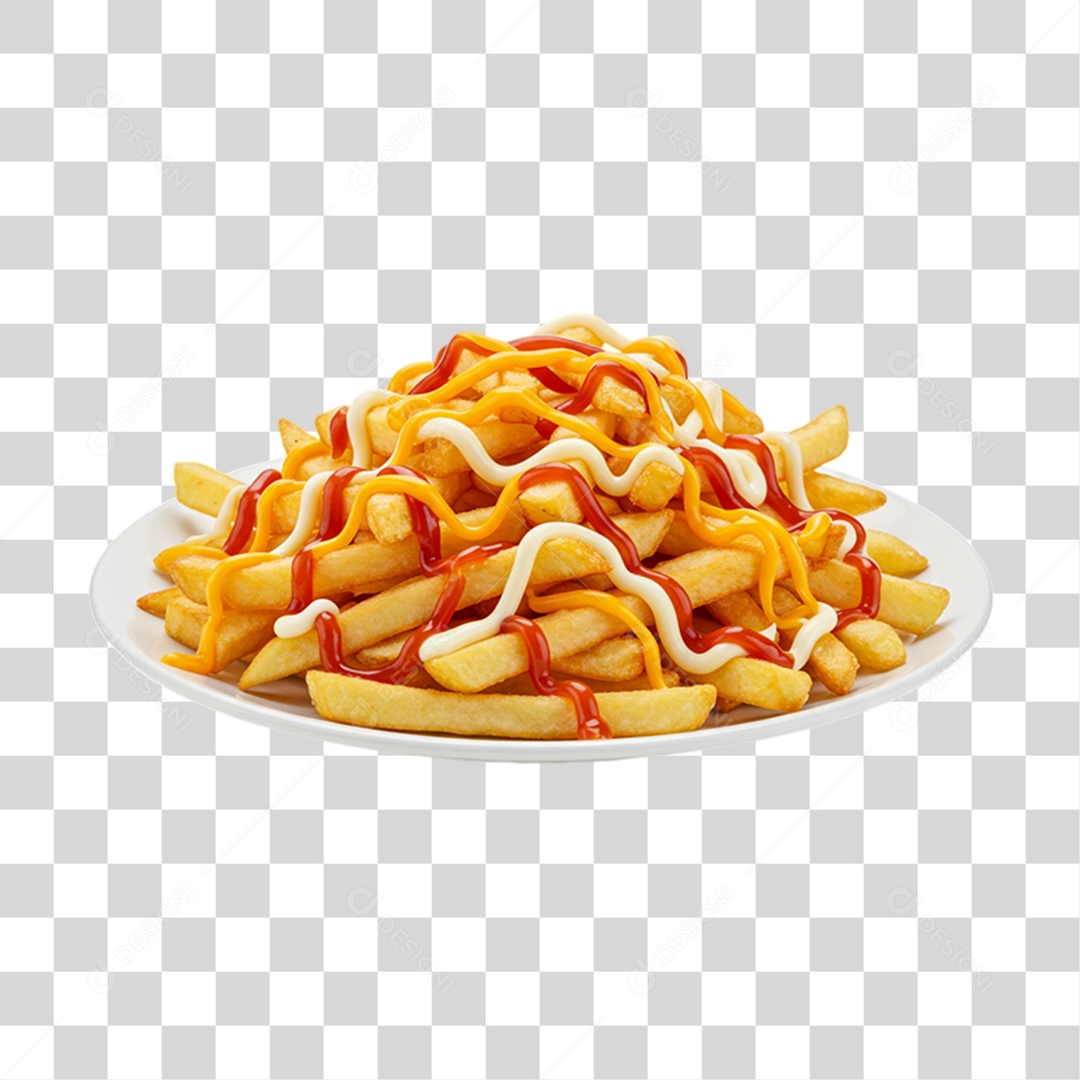 Porção de Batatas Fritas PNG Transparente
