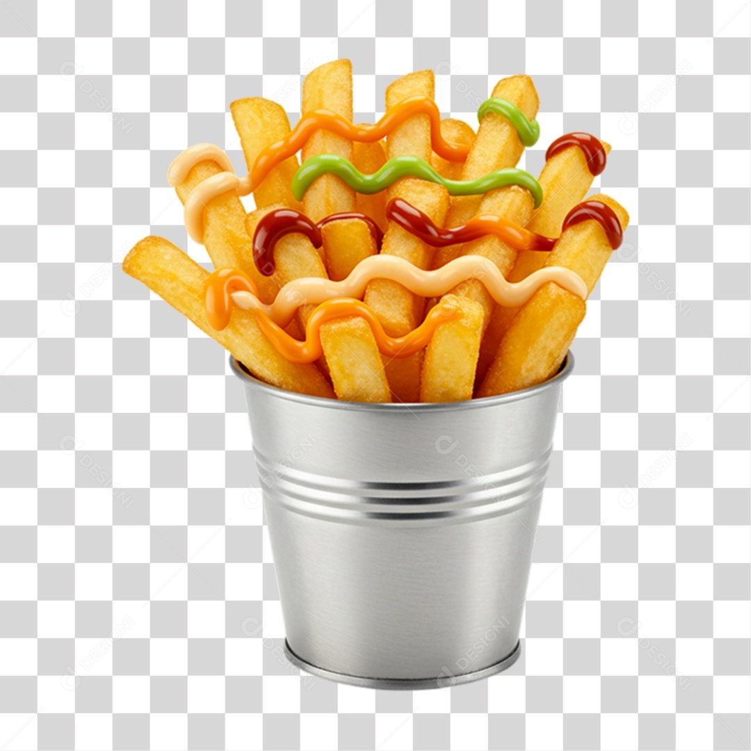 Porção de Batatas Fritas PNG Transparente