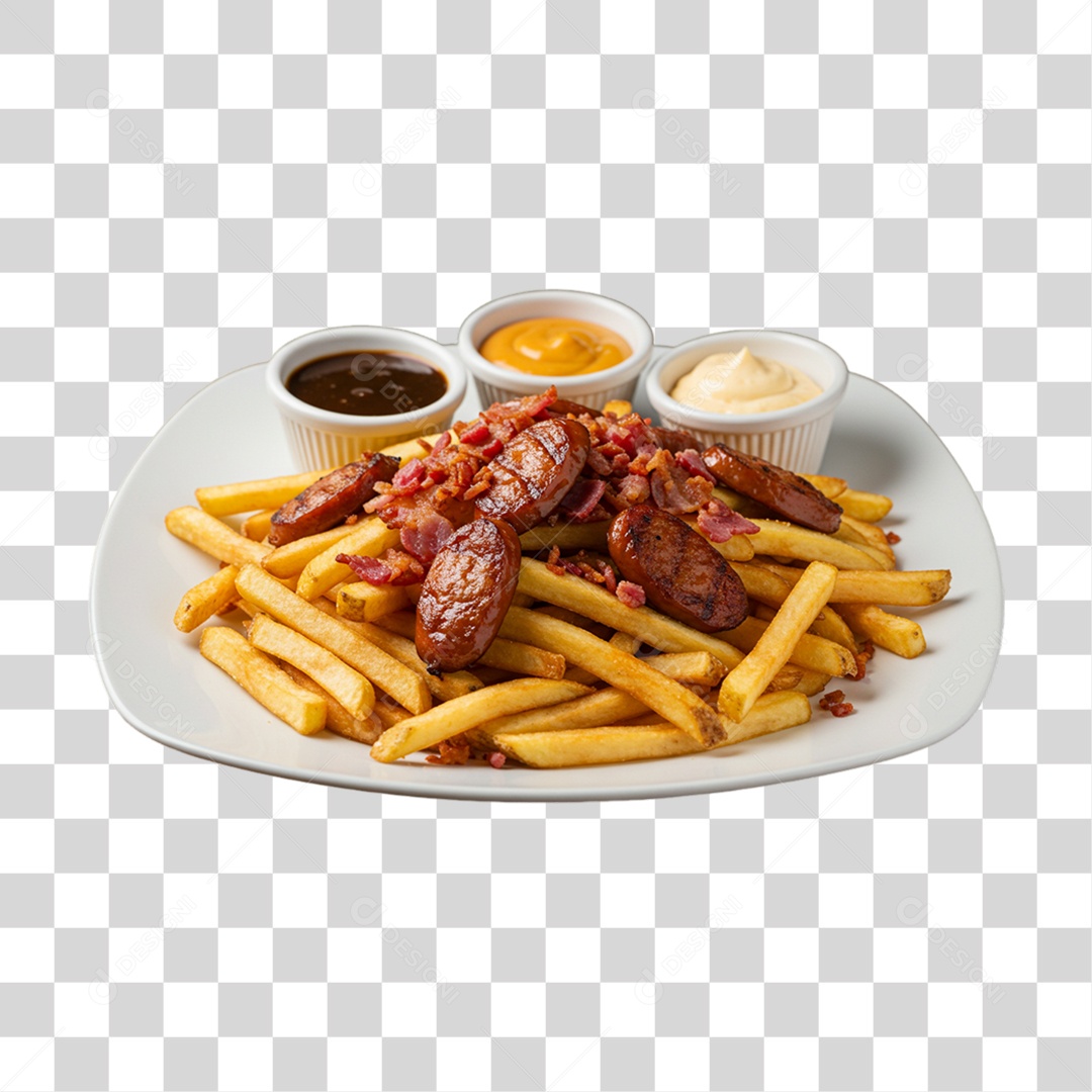 Transparent PNG Bacon French Fries Portion