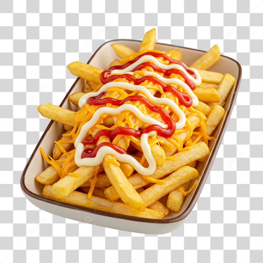 Porção de Batatas Fritas PNG Transparente