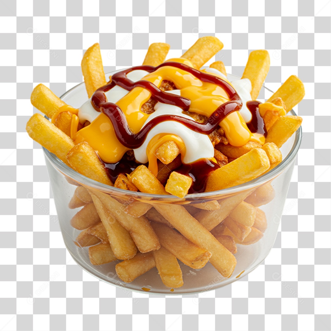Porção de Batatas Fritas PNG Transparente