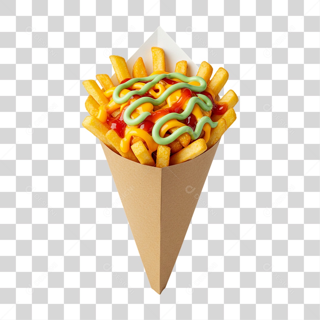 Porção de Batatas Fritas PNG Transparente