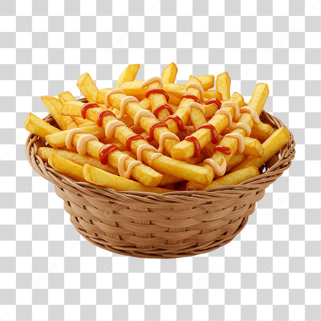 Porção de Batatas Fritas PNG Transparente
