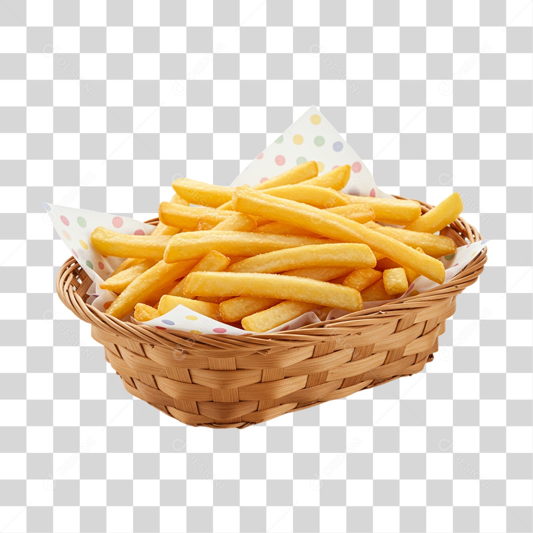 Porção de Batatas Fritas PNG Transparente
