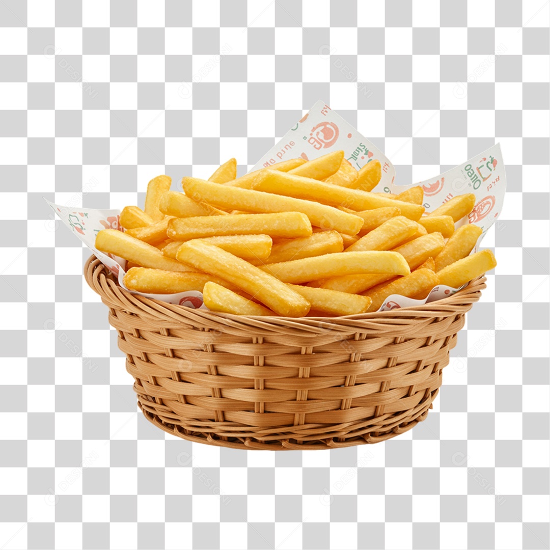 Porção de Batatas Fritas PNG Transparente