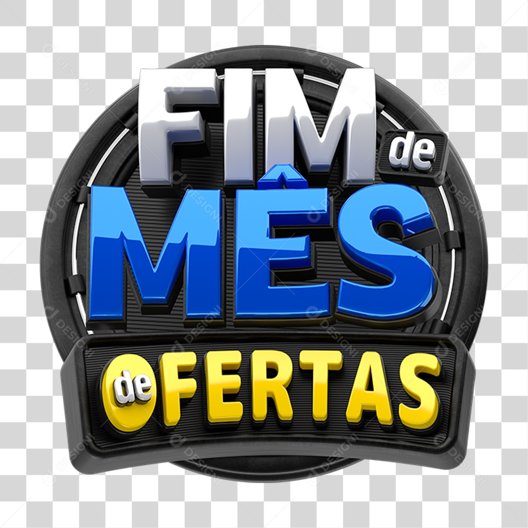 Selo 3D Fim de Mês de Ofertas PNG Transparente