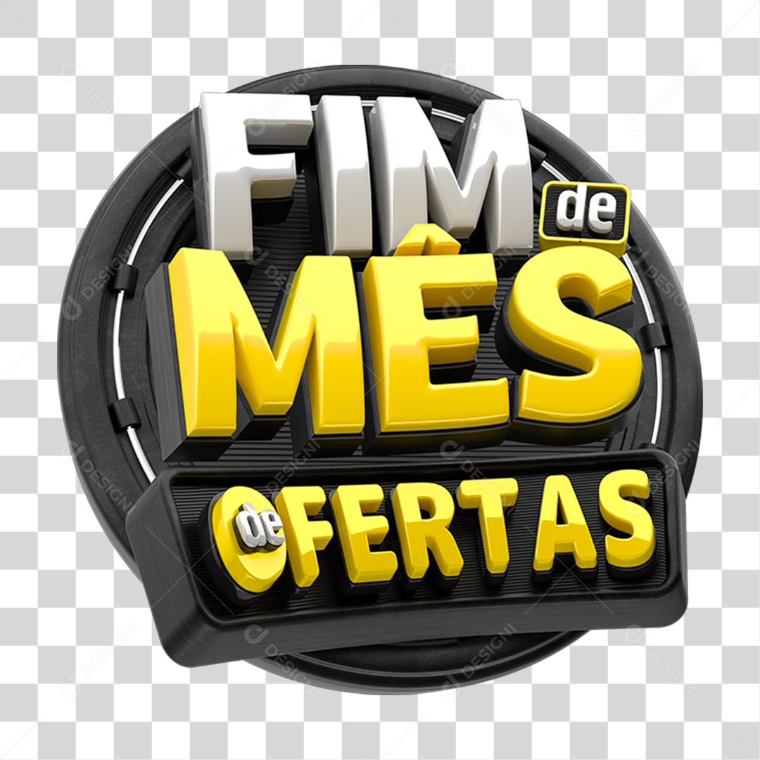 Selo 3D Fim de Mês de Ofertas PNG Transparente