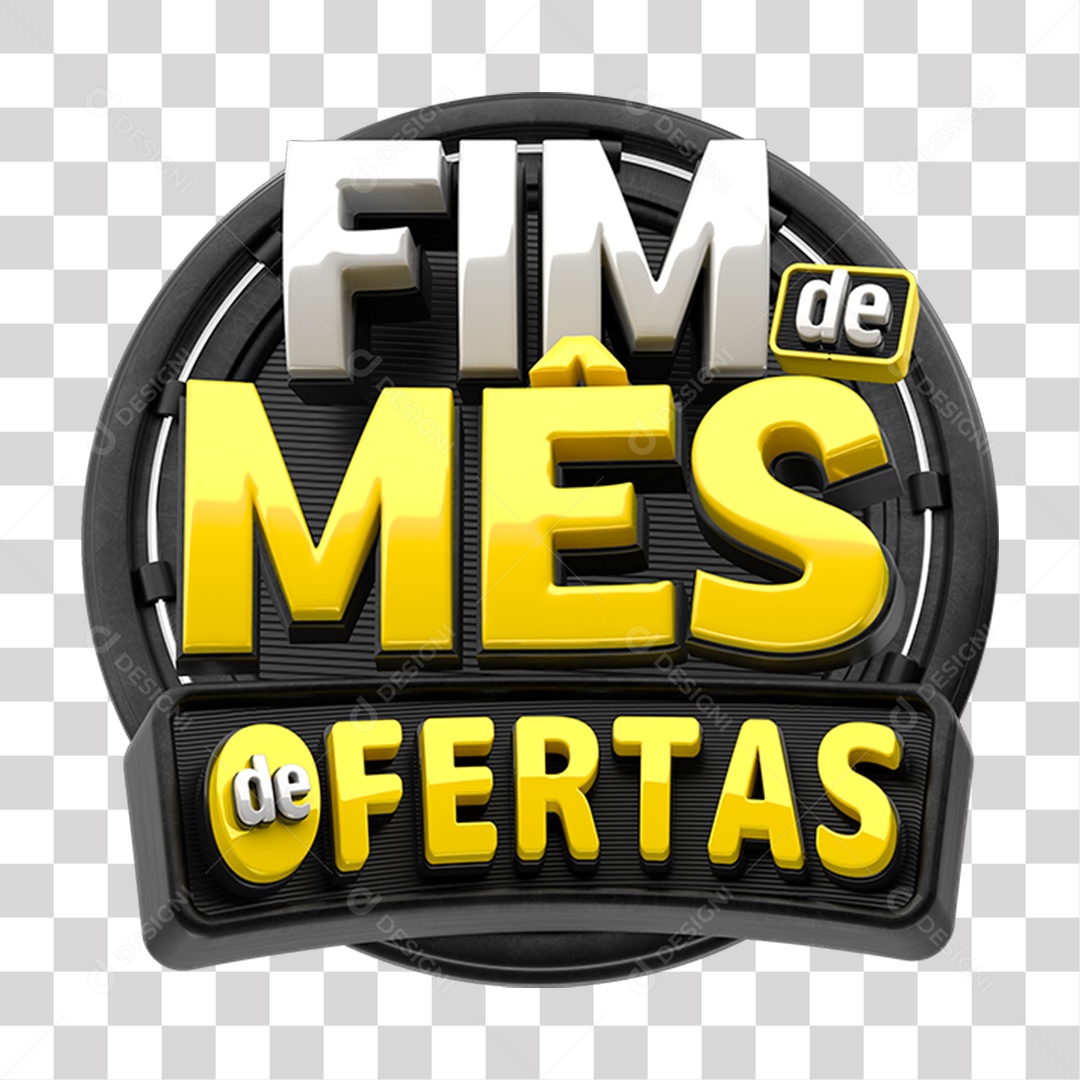 Selo 3D Fim de Mês de Ofertas PNG Transparente