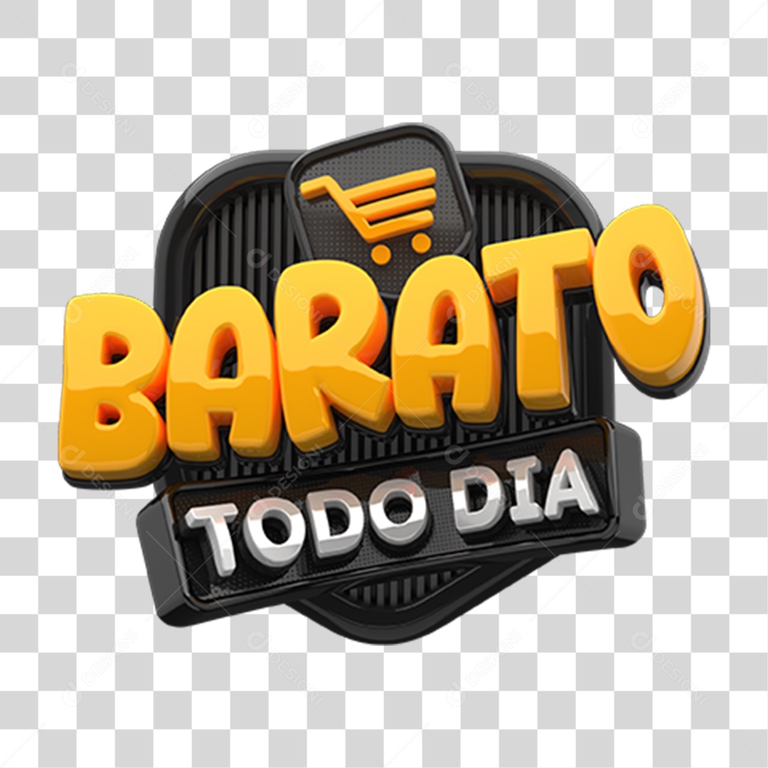 Selo 3D Barato Todo Dia PNG Transparente