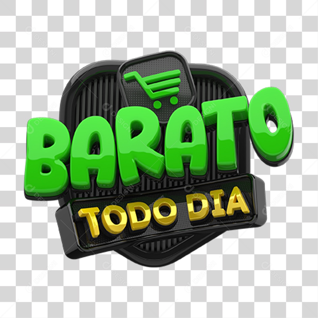 Selo 3D Barato Todo Dia PNG Transparente