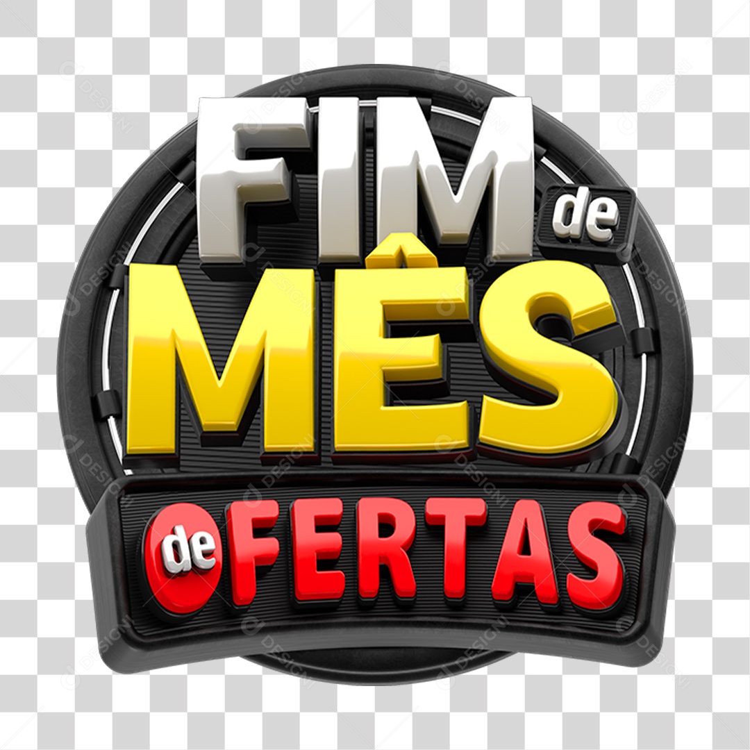 Selo 3D Fim de Mês de Ofertas PNG Transparente