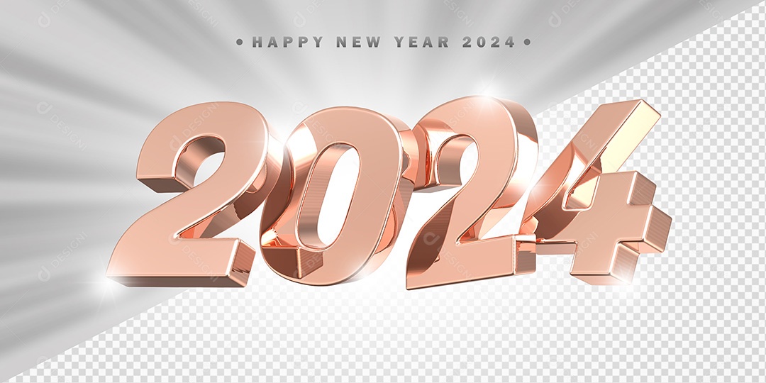 Elemento 3D 2024 Rose Para Composição PSD