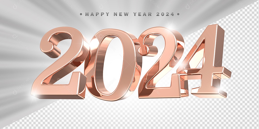 Elemento 3D 2024 Rose Para Composição PSD