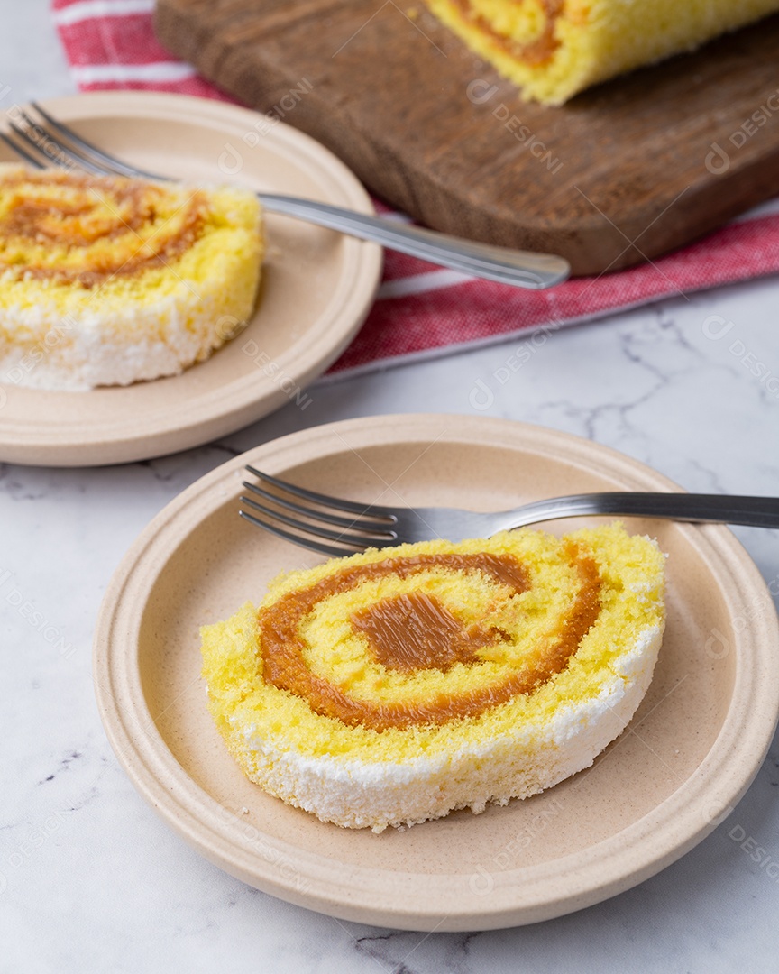 Retrato mostra um rocambole, uma iguaria culinária que pode ser doce ou salgada