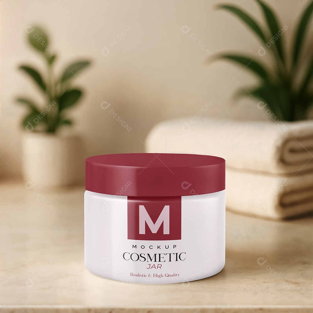 Mockup Pote de Cosmético PSD Editável