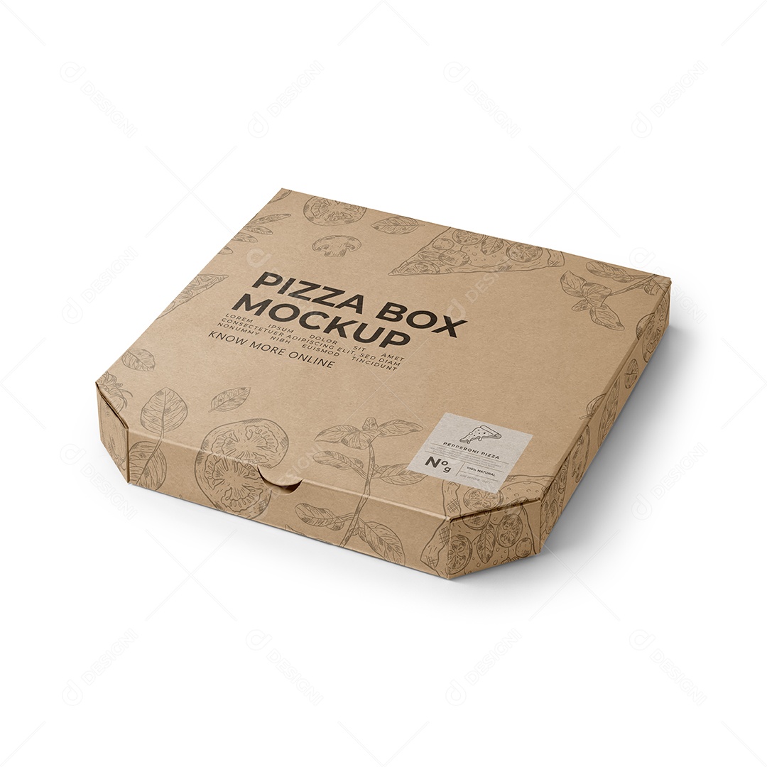 Caixa de Pizza Mockup PSD Editável