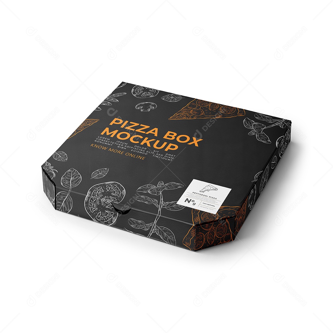 Caixa de Pizza Mockup PSD Editável