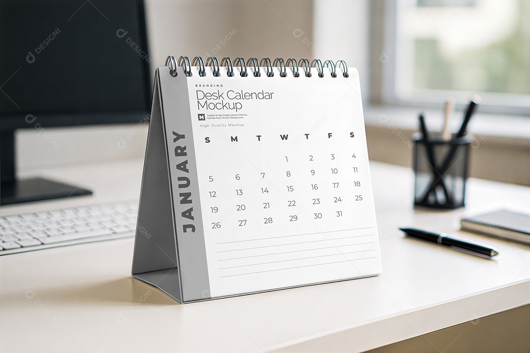Calendário PSD Editável Mockup