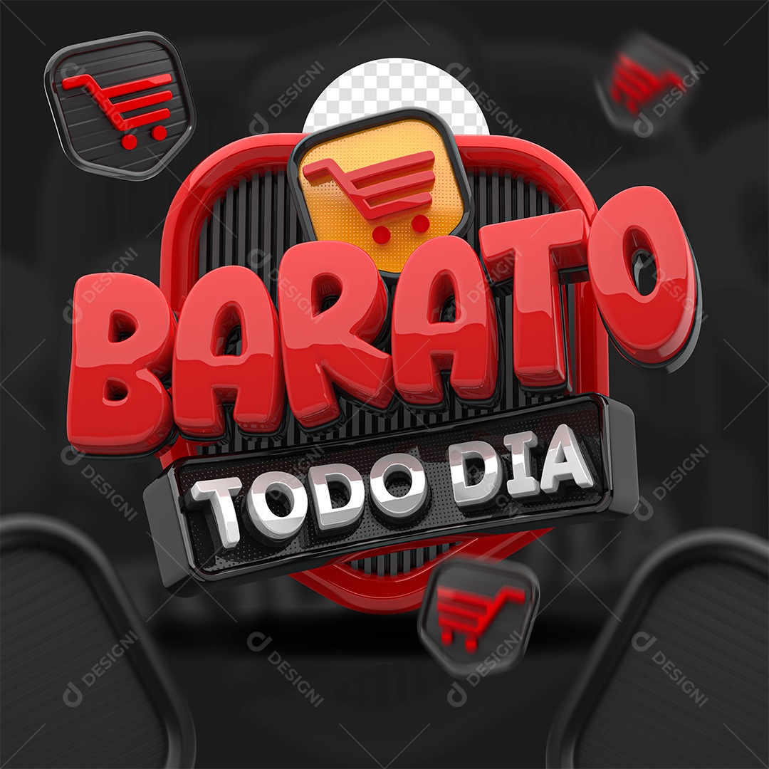 Barato Todo Dia Selo 3D para Composição PSD