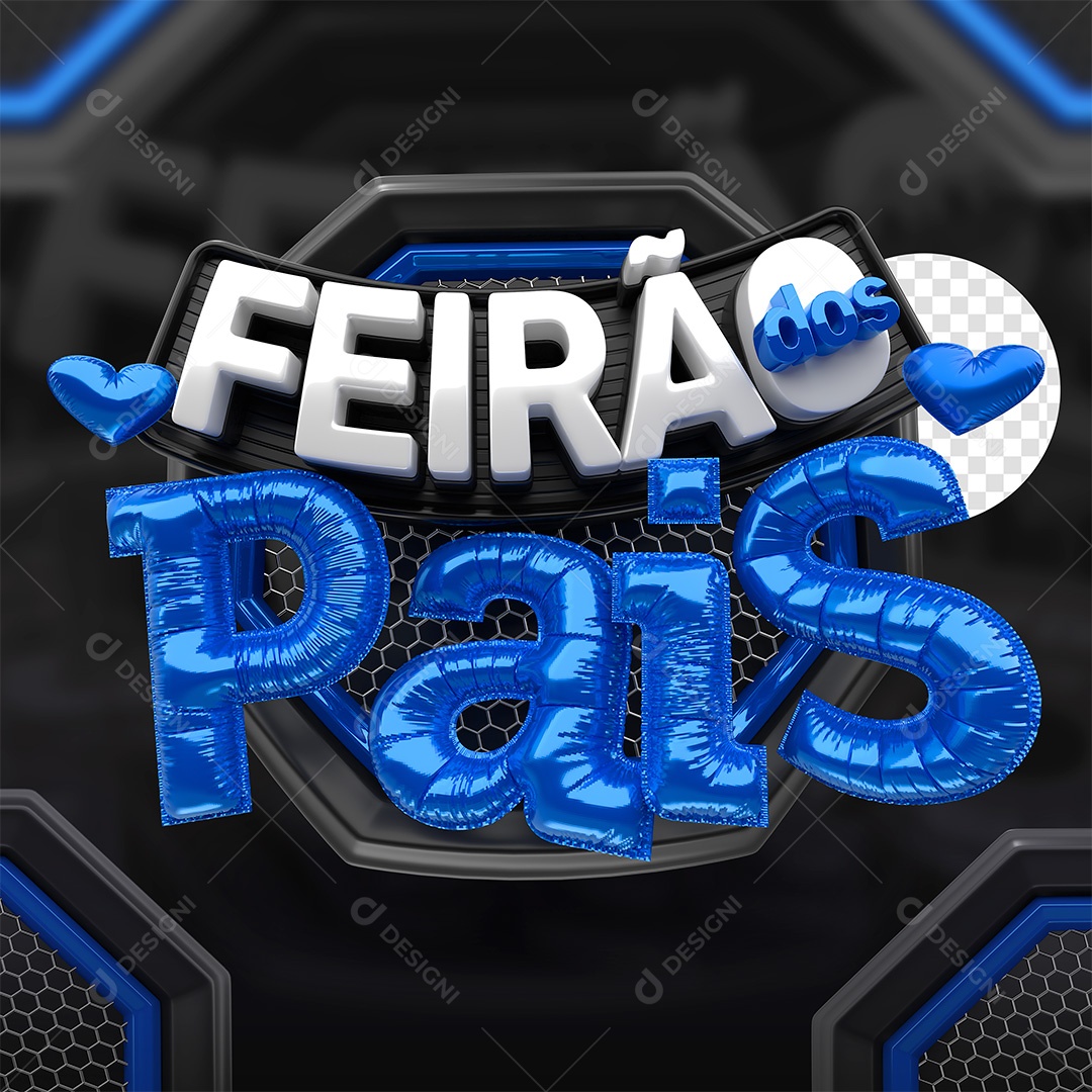 Feirão dos Pais Selo 3D para Composição PSD