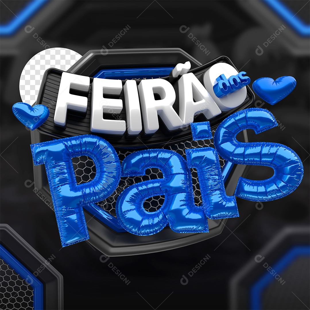 Feirão dos Pais Selo 3D para Composição PSD
