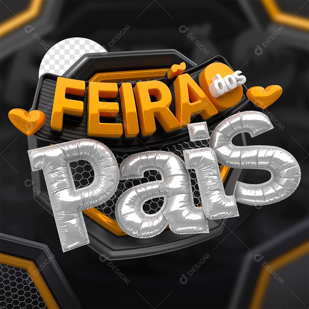 Feirão dos Pais Selo 3D para Composição PSD