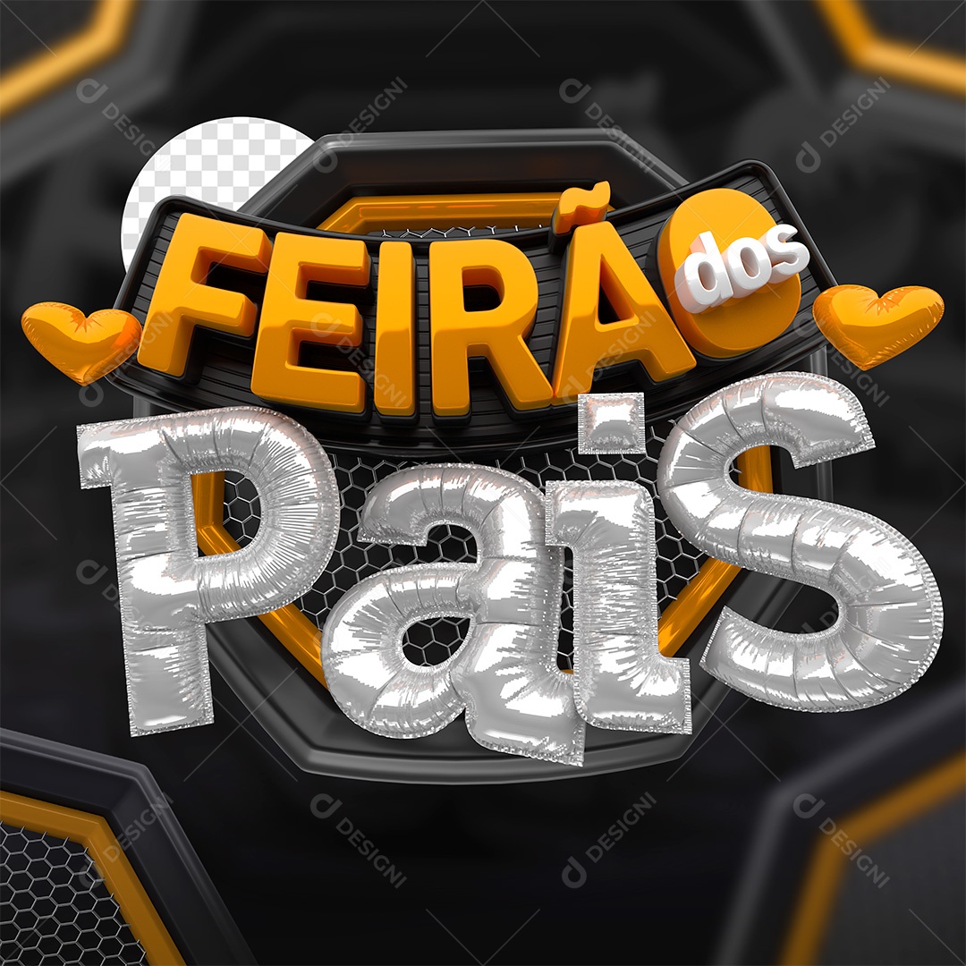 Feirão dos Pais Selo 3D para Composição PSD