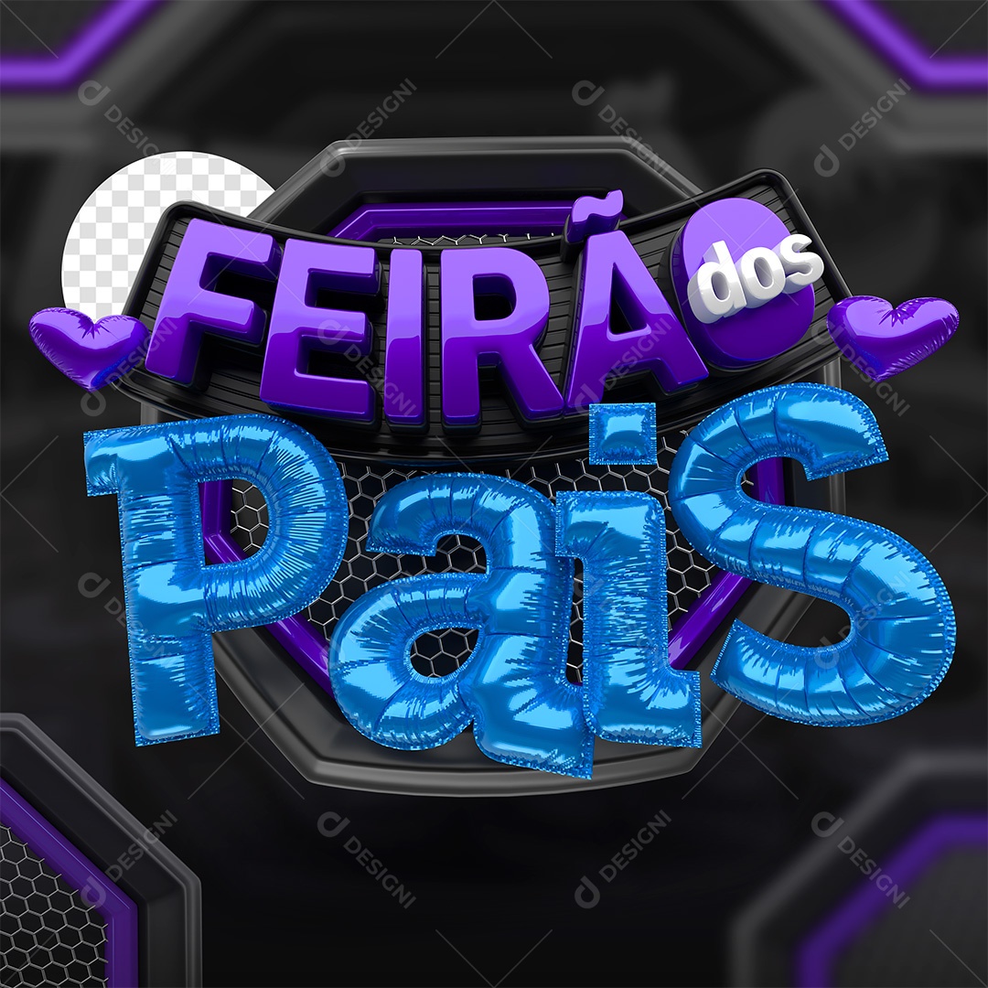 Feirão dos Pais Selo 3D para Composição PSD