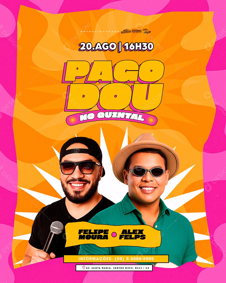 Flyer Pagodou no Quintal Social Media PSD Editável