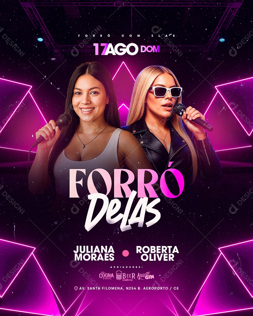 Flyer Forró Delas Social Media PSD Editável