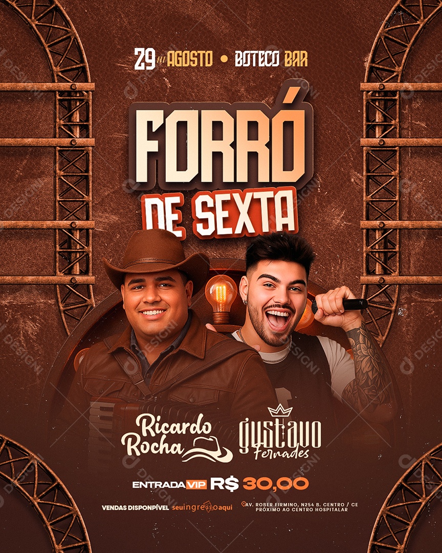 Flyer Forró de Sexta Social Media PSD Editável