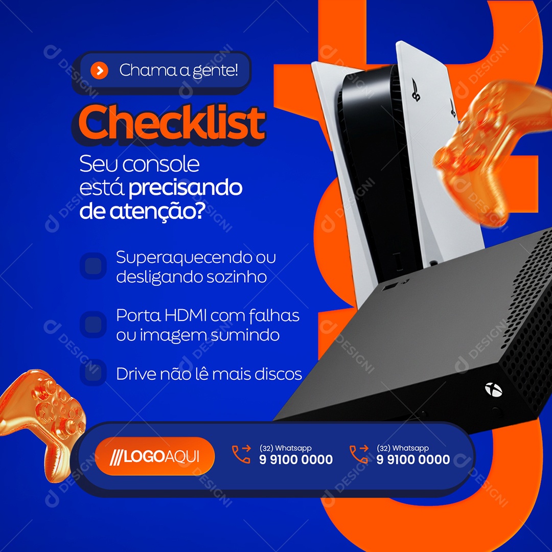 Games Checklist Social Media PSD Editável