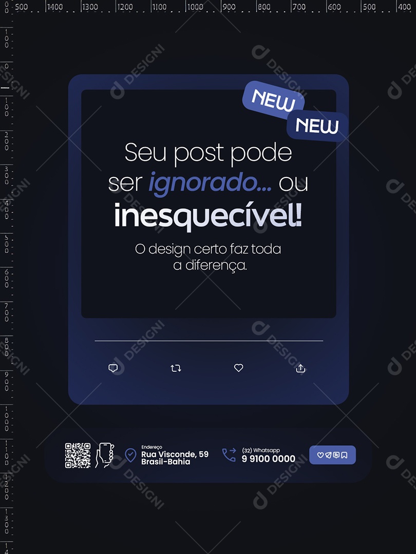 Design Graphic Seu Post Pode ser Ignorado Social Media PSD Editável