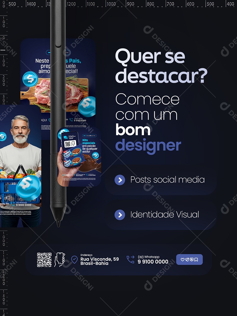 Design Graphic Quer se Destacar Social Media PSD Editável