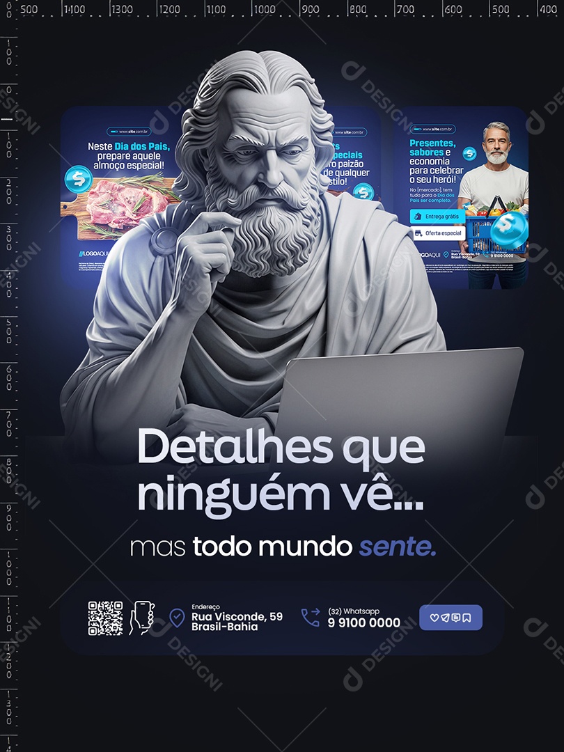 Design Graphic Detalhes Que Ninguém Vê Social Media PSD Editável