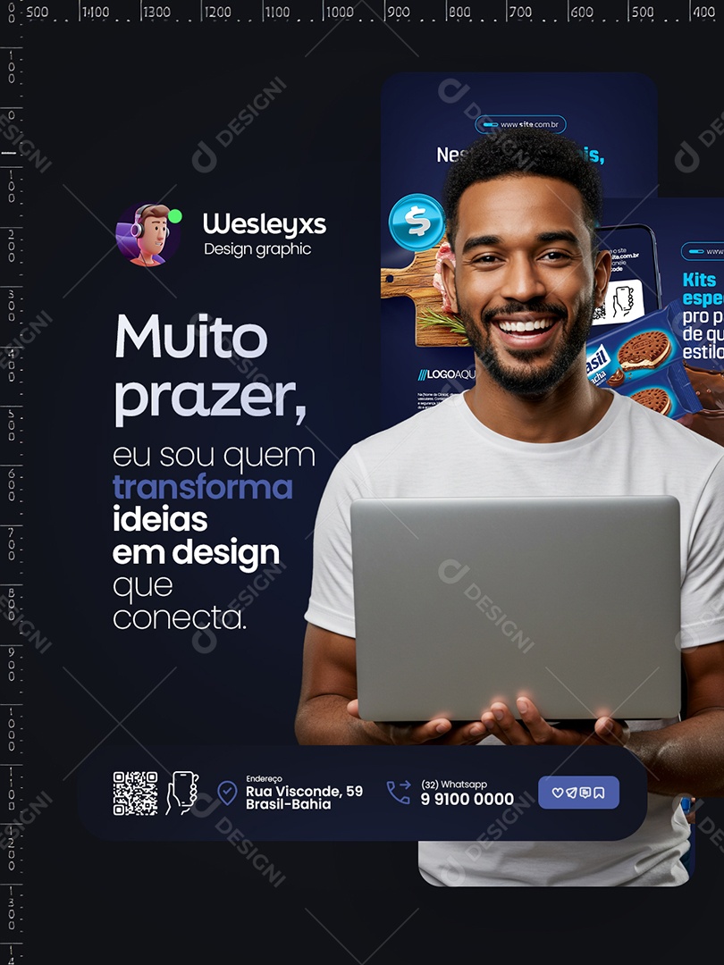 Design Graphic Muito Prazer Social Media PSD Editável