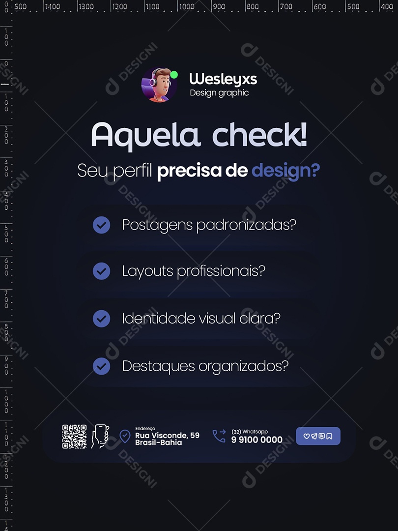 Design Graphic Aquela Check Social Media PSD Editável