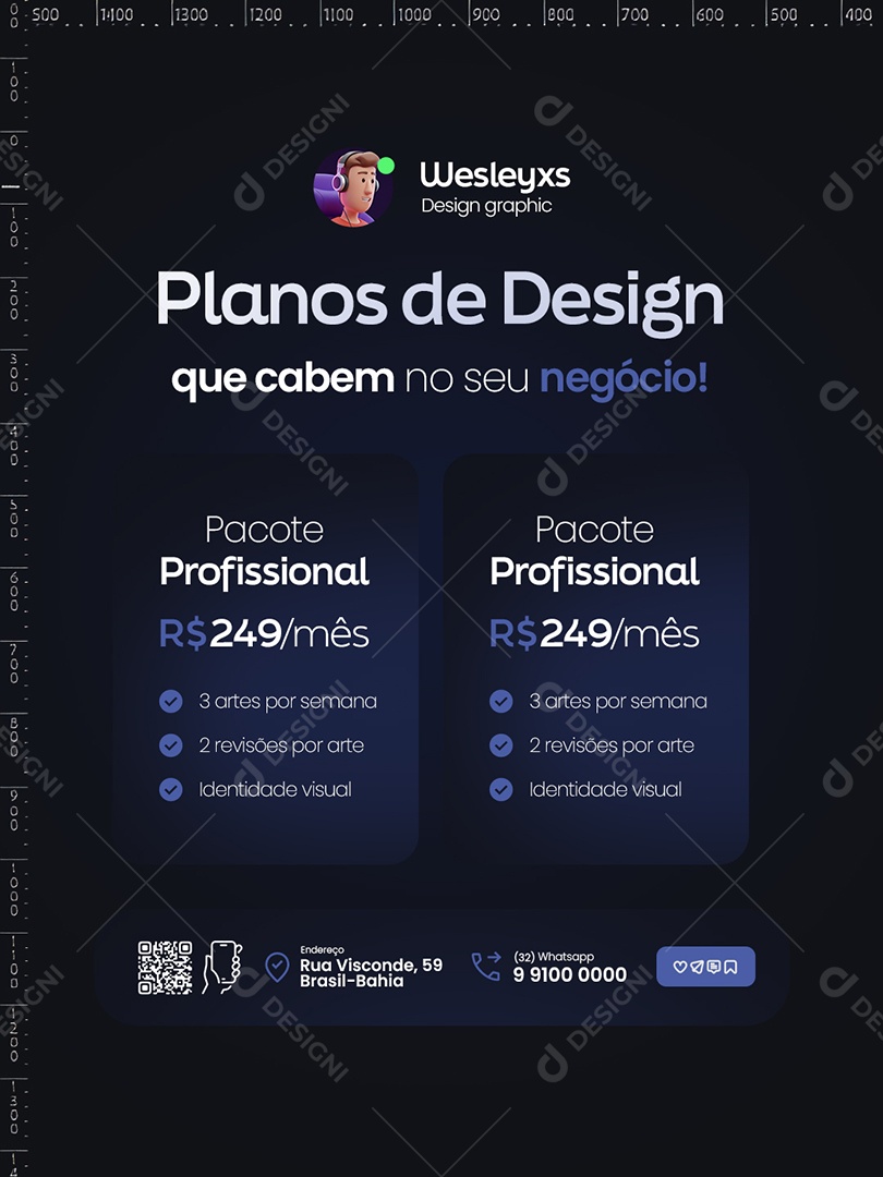 Design Graphic Planos de Designer Social Media PSD Editável