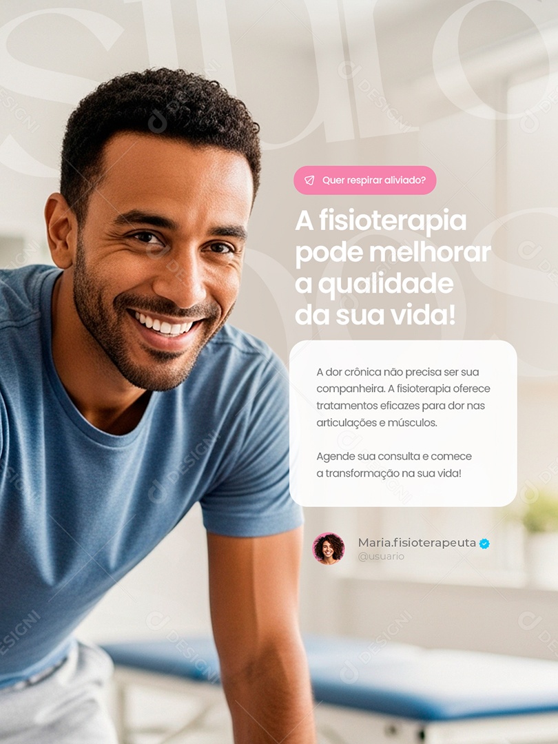 Fisioterapeuta Quer Respirar Aliviado Social Media PSD Editável