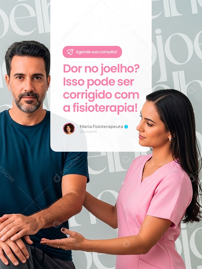 Fisioterapeuta Dor no Joelho Social Media PSD Editável