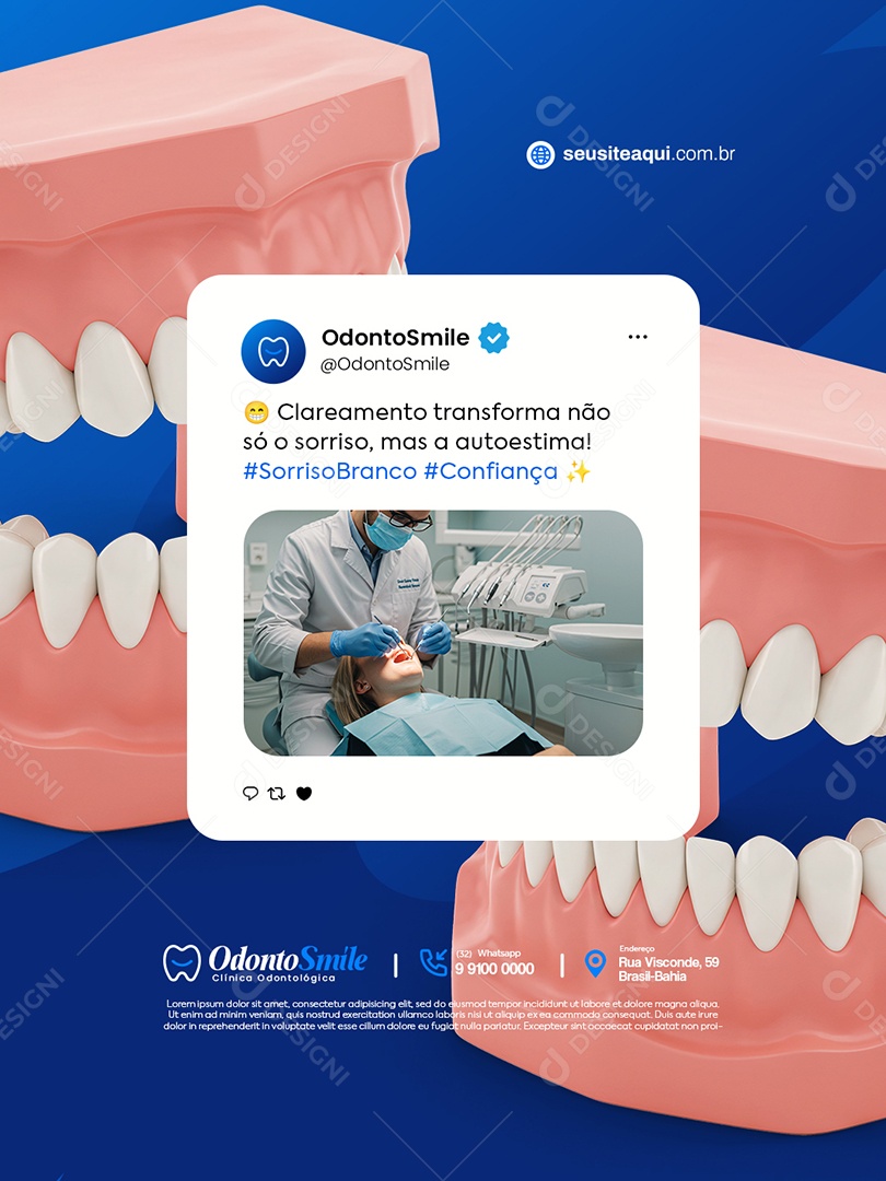 Odontologia Clareamento Transforma Social Media PSD Editável