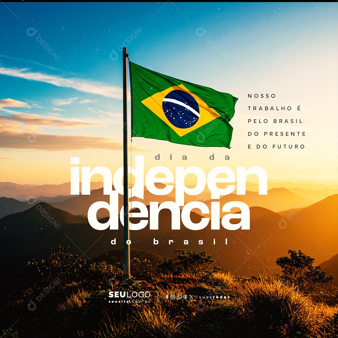 Dia da Independência do Brasil 07 de Setembro Social Media PSD Editável